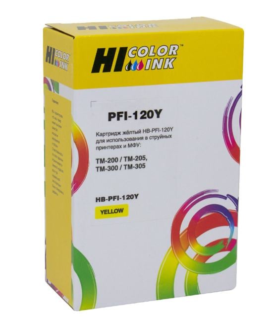 Картридж Hi-Black (PFI-120Y) для Canon TM-200/ 205/ 300/ / 255/ 350/ 355, Y