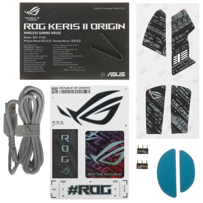 ASUS ROG KERIS II ORIGIN Wireless Mouse P722 (RTL)  USB/BT 5btn+Roll <90MP04A0-BMUA10>