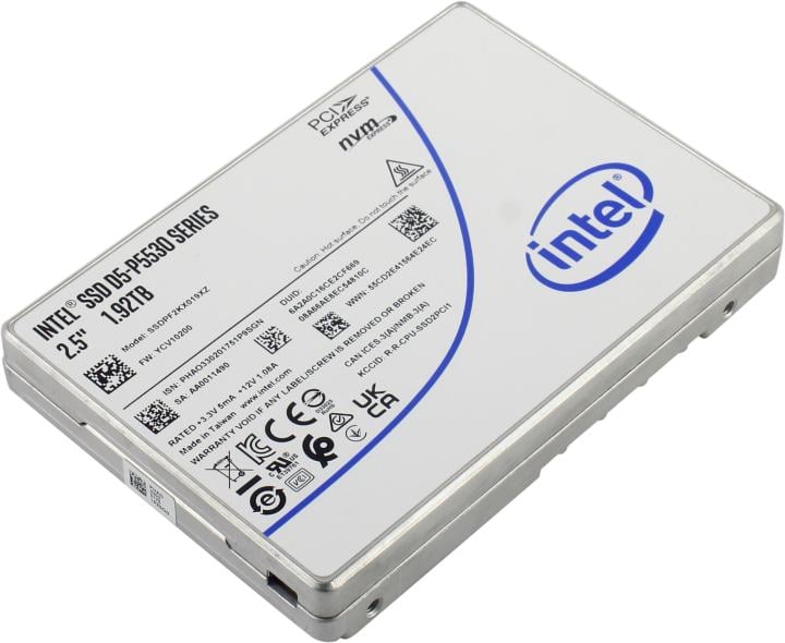 Диск SSD Intel - D5-P5530, серверный, 2.5" 15 мм, 1.92 ТБ, U.2 NVMe PCIe 4.0 x4, speed write-3000МБ/с read-6500МБ/с, TLC, SSDPF2KX019XZN1