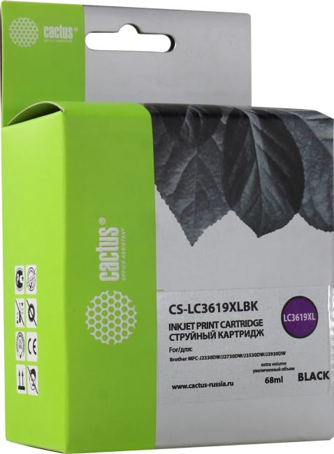 Картридж Cactus CS-LC3619XLBK  Black  для  Brother MFC-J2330DW/2730DW/3530DW/3930DW