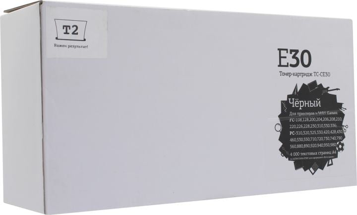 Картридж лазерный T2 E-30 TC-CE30 E30 черный (4000стр.) для Canon FC108/128/206/208/210/220/228/230/310 без чипа