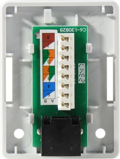 Lanmaster <TWT-SM1-45/6-WH> Розетка  внешняя RJ-45 кат.6