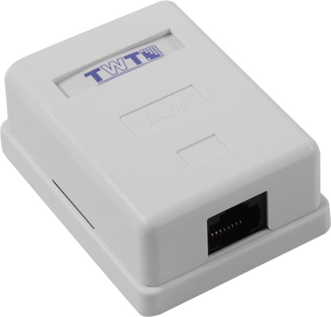 Розетка LANMASTER TWT-SM1-45/6-WH, RJ45, кат.6, UTP, настенная, белая