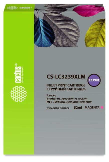Картридж струйный Cactus CS-LC3239XLM пурпурный (52мл)  для Brother HL-J6000DW/J6100DW