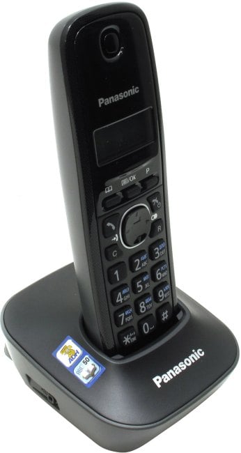 Panasonic KX-TG1611RUH <Black-Grey> р/телефон (трубка  с ЖК диспл.,DECT)