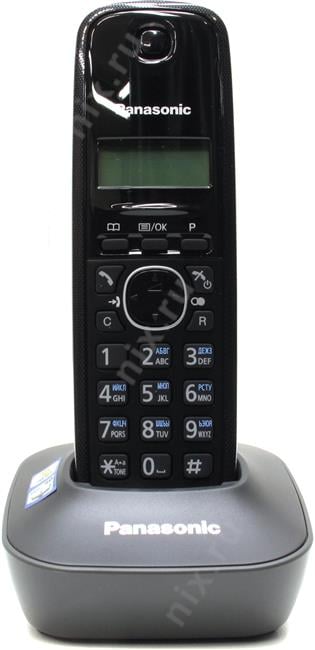 Panasonic KX-TG1611RUH <Black-Grey> р/телефон (трубка  с ЖК диспл.,DECT)