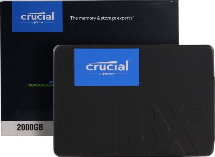 Диск SSD Crucial - BX500, для ноутбука, 2.5", 2 ТБ, SATA, 6 Гб/с, speed write-500МБ/с read-540МБ/с, TLC, CT2000BX500SSD1