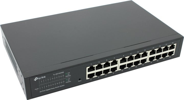 Коммутатор TP-Link TL-SG1024DE, 24×1GbE, L2, настольный/1U
