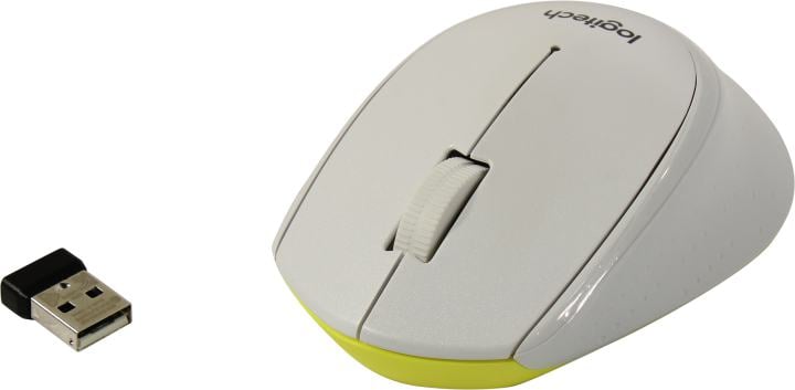 Logitech M330 Silent Plus White Wireless Mouse <910-004926>  (RTL) USB 3btn+Roll