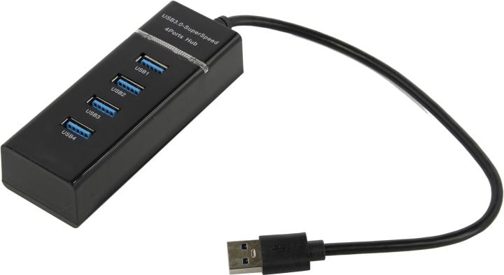 USB-хаб KS-is KS-532, 3×USB 2.0, 1×USB 3.0, чёрный