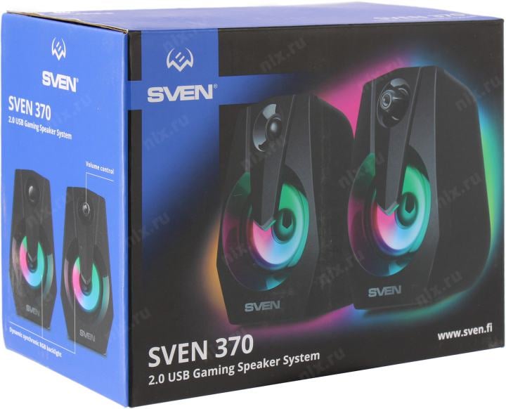 Колонки SVEN 370 Black (2x3W,  питание от USB)