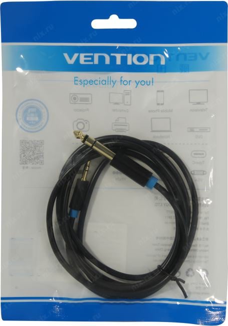 Vention <BABBG> Кабель- переходник Jack6.3-M  --> Jack3.5-M 1.5м