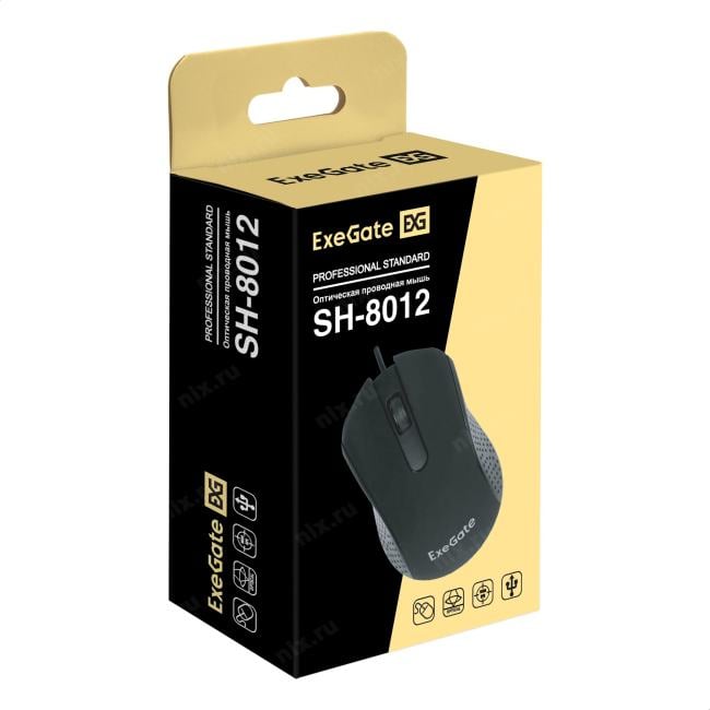 ExeGate Optical Mouse <SH-8012> (RTL)  USB 3btn+Roll <EX298192RUS>
