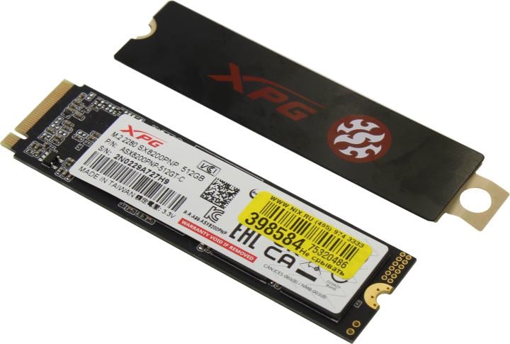 SSD 512Gb M.2 2280 M ADATA XPG SX8200 Pro <ASX8200PNP-512GT-C>  3D  TLC
