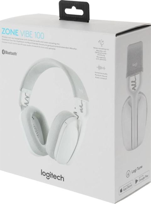 Logitech 981-001219 Гарнитура/ Logitech ZONE Vibe 100 Bluetooth  Headset  -  OFF WHITE