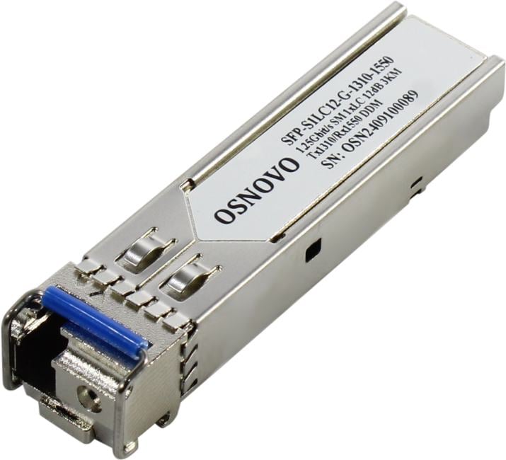 SFP-модуль OSNOVO SFP-S1LC12-G-1310-1550, 1.25G, SMF, LC, 3км