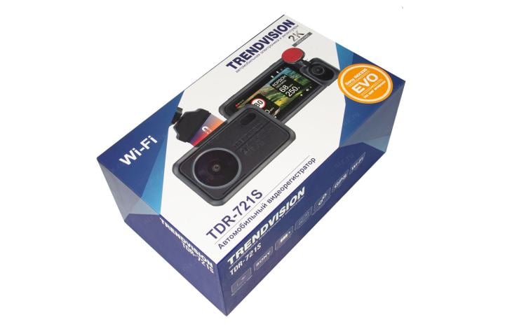 Видеорегистратор TrendVision TDR-721S EVO черный 5Mpix 1440x2560 1440p  170гр. GPS NTK96675