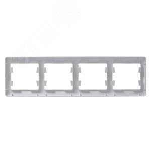 Рамка Schneider Electric GSL000304, Glossa, накладная, 4x, серебристый