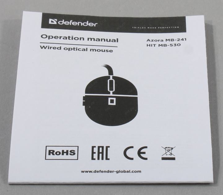 Defender Optical Mouse Azora <MB-241> (RTL)  USB 3btn+Roll <52243>