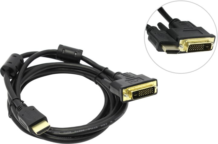 Кабель 5bites APC-073-020, HDMI M → DVI M (24+1), 2м