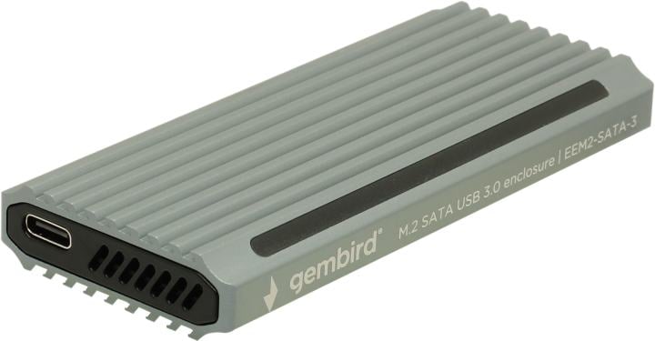 Бокс для SSD Gembird EEM2-SATA-3, M.2→USB 3.1, Type-C, RGB