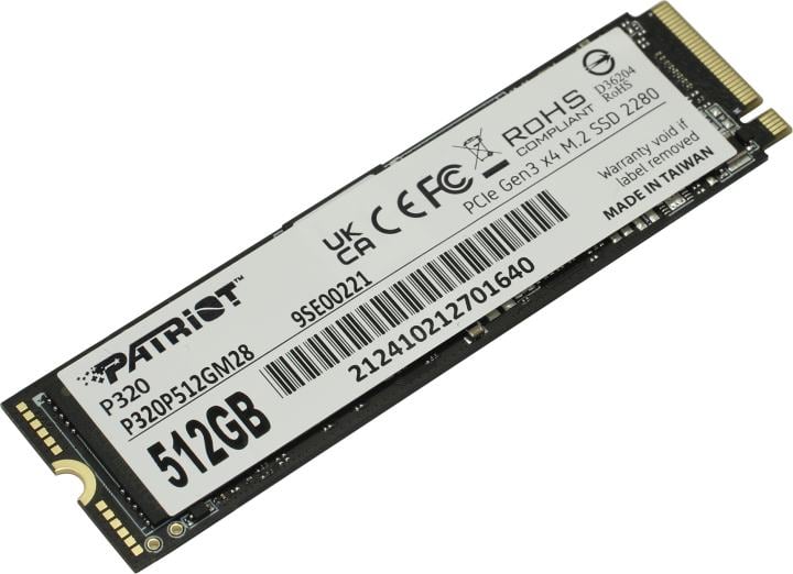 SSD 512 Gb M.2 2280 M Patriot P320 <P320P512GM28>  3D  TLC