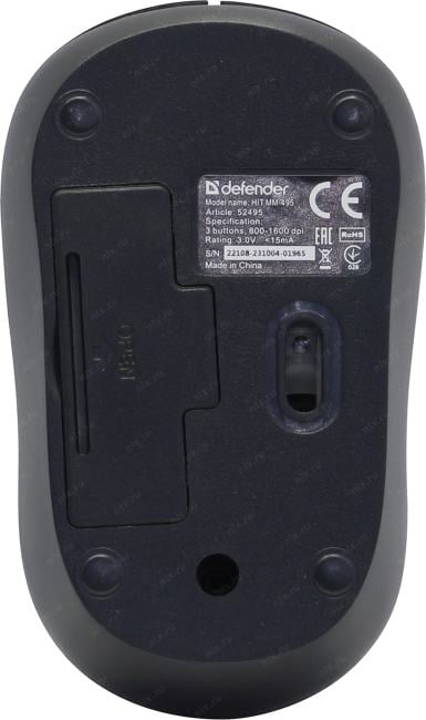 Defender Hit Wireless Optical Mouse <MM-495>  (RTL)  USB  3btn+Roll <52495>