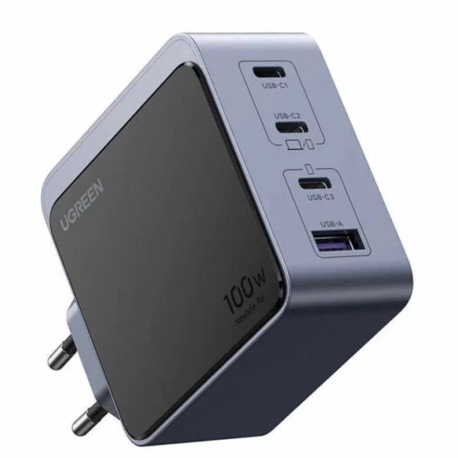 35043_  зарядное устройство UGREEN X565 (35043) Nexode S 100W USB-A+3*USB-C GaN Tech Fast Charger EU.  Цвет:  серый