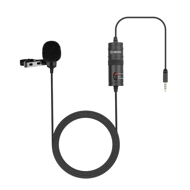 Микрофон проводной BOYA BY-M1, комплектация: микрофон, разъем: mini jack 3.5 mm,  черный, 1 шт