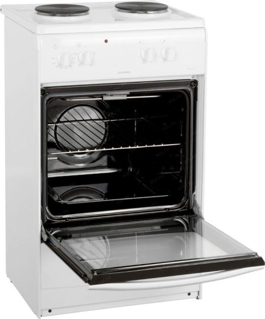 Плита электрическая Darina SEM 521 404W(ШхГхВ) 50x40x85см. Электрика.Управление механическое, переключатели поворотные.Объем духовки 45 л. Дверца откидная. Очистка традиционная, подсветка духовки, эмаль, кол-во конфорок 2. Ящик для посуды.)