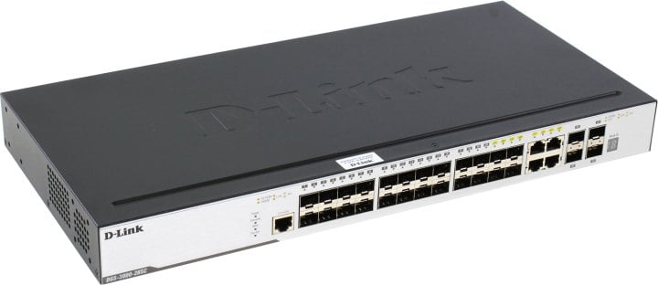 Коммутатор D-Link DGS-3000-28SC/A1A, L2, 20×SFP, 4×10G SFP+, 4×Combo