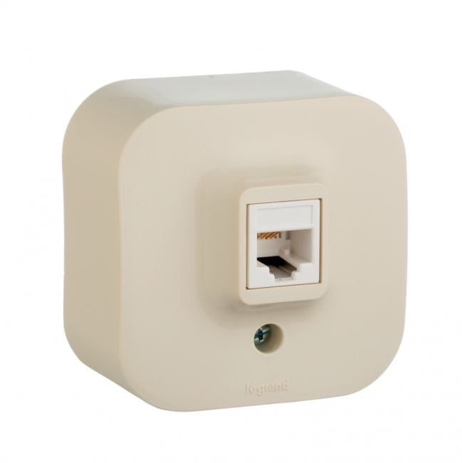 Розетка Legrand 782244, телефонная RJ11, открытая установка, слоновая кость