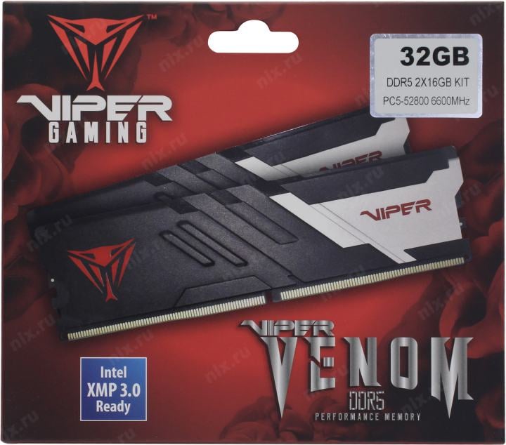 Patriot Viper Venom <PVV532G660C34K> DDR5 DIMM 32Gb KIT 2*16Gb  <PC5-52800>  CL34