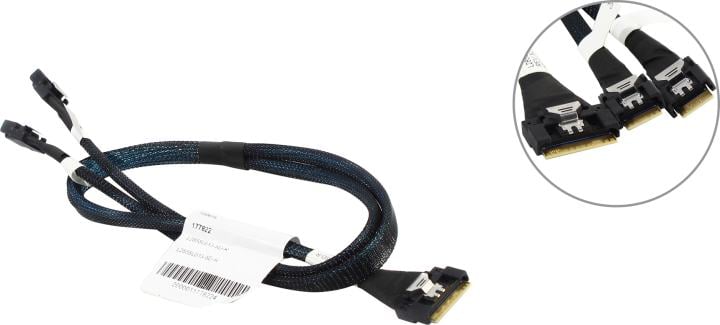 LuxTech <L285SL013-SD-R>  Кабель SFF-8654 (x8)->2xSFF-8654