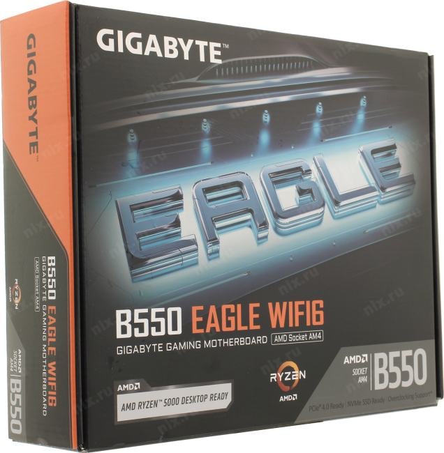 GIGABYTE B550 EAGLE WIFI6 (RTL) AM4 <B550> 5xPCI-E HDMI GbLAN+WiFi SATA  RAID ATX 4DDR4