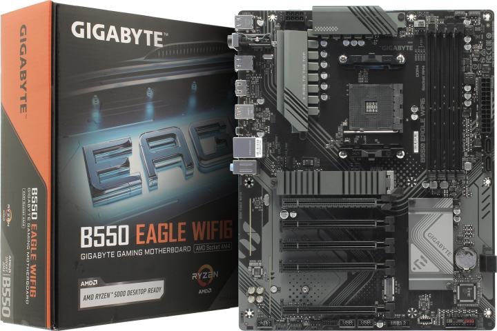 GIGABYTE B550 EAGLE WIFI6 (RTL) AM4 <B550> 5xPCI-E HDMI GbLAN+WiFi SATA  RAID ATX 4DDR4