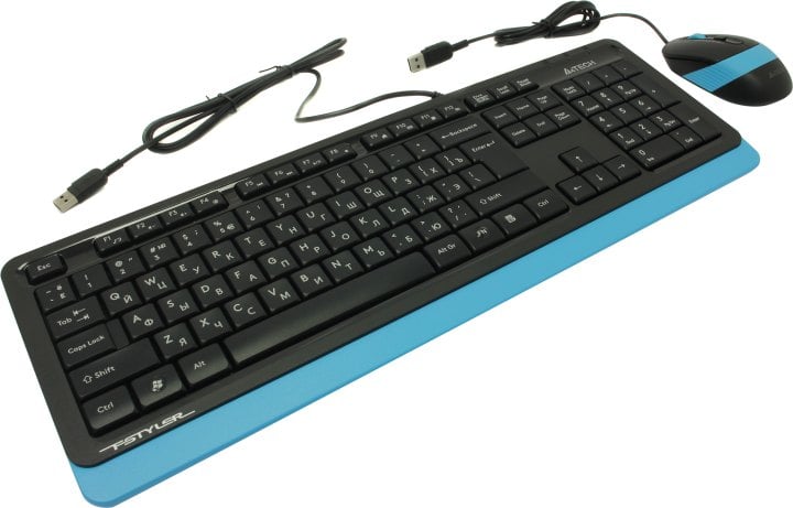 Клавиатура A4Tech Fstyler F1010 Blue (Кл-ра,  USB,+Мышь,4кн, Roll, USB)