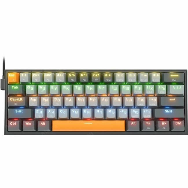Redragon 72599  Механическая клавиатура Fizz  RU,Rainbow,красные  свитчи