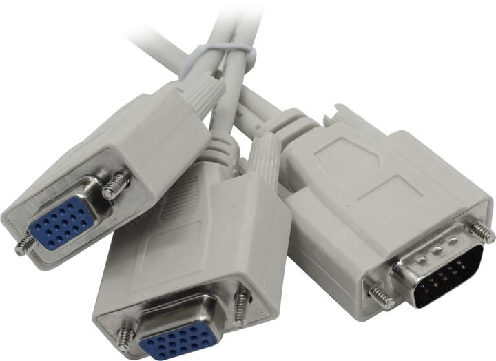 Exegate <EX-CC-VGA-15M2x15F-0.3> Разветвитель  VGA 15M--> 2xVGA  15F 0.3м <EX284939RUS>