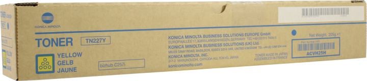 Картридж лазерный Konica Minolta TN-227Y H/ACVH25H, желтый, 12000 страниц, оригинальный