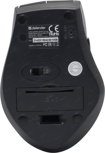 Defender Accura Wireless Optical Mouse <MM-365> (RTL)  USB 6btn+Roll <52365>