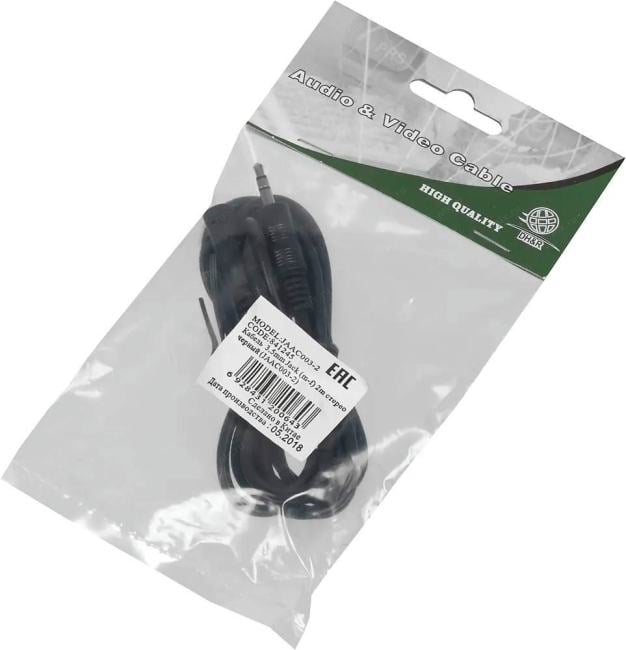 Кабель аудио Ningbo Jack 3.5 (m)/Jack 3.5 (f)  2м. черный (JAAC003-2)