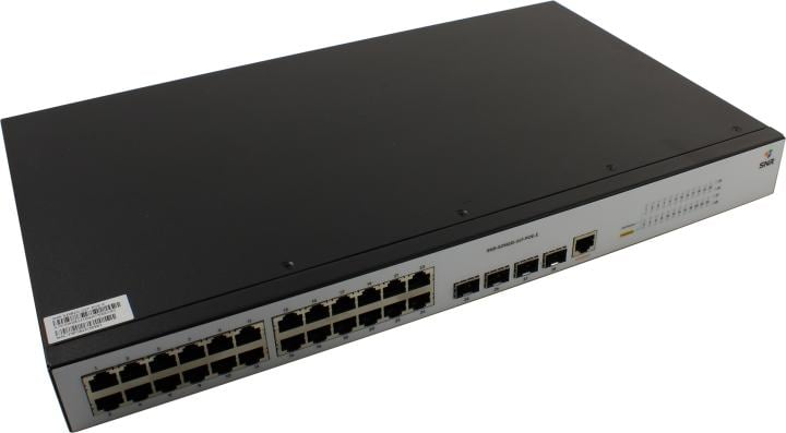 SNR-S2982G-24T-POE-E Управляемый гигабитный PoE коммутатор уровня 2, 24 порта 10/100/1000Base-T с поддержкой PoE, 4 порта 100/1000Base-X (SFP), бюджет PoE 370 Вт, встроенный БП ~220V AC.