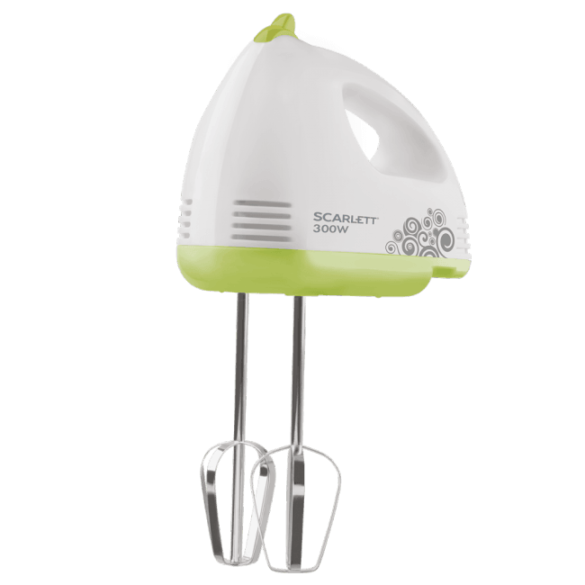 Миксер ручной Scarlett SC-HM40S05, 200Вт, белый/зеленый