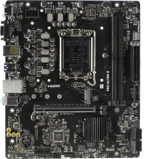 MSI PRO H610M-E (RTL) LGA1700 <H610> PCI-E  Dsub+HDMI  GbLAN  SATAMicroATX 2DDR5