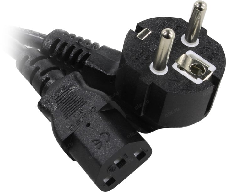 ExeGate PC-1.8P <EP280660RUS> Кабель компьютер - розетка 220V 1.8м  Европейский стандарт, Г-образный