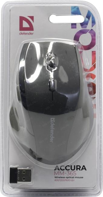 Defender Accura Wireless Optical Mouse <MM-365> (RTL)  USB 6btn+Roll <52365>