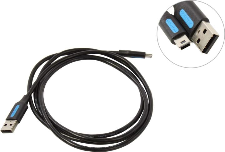 Кабель USB-MiniUSB, 1.5м, черный, Vention (COMBG)