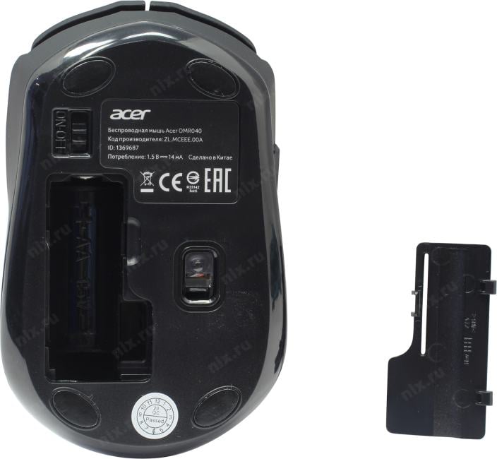 Acer Wireless Optical Mouse OMR040 <ZL.MCEEE.00A>  (RTL) USB 6btn+Roll
