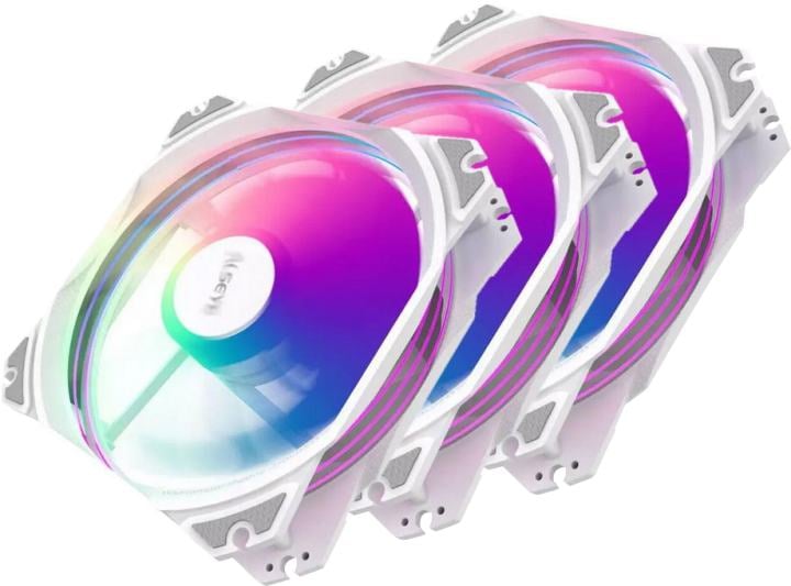 Вентилятор для корпуса ALSEYE M120-PWA KIT FAN 3*120mm, 800~1700rpm, 31~66CFM, 19.4~33.8dBA, AURA RGB, PWM + 3pin Aura, RTL{24} (875712)